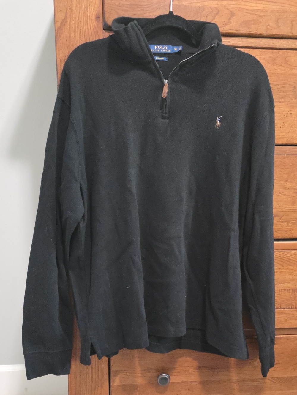 Polo by Ralph Lauren Black Quarter-Zip Pullover Sweater